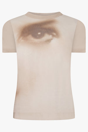 Face Print Baby Top | Beige