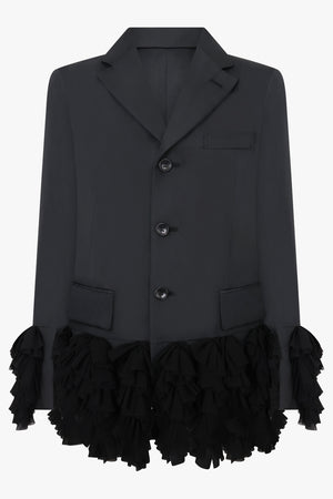 Ruffle Hem Jacket | Black