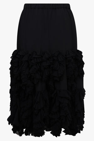 Tiered Ruffle Midi Skirt | Black