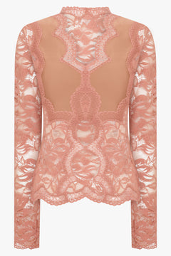 RABANNE RTW Lace X Stretch Panel Top | New Caramel