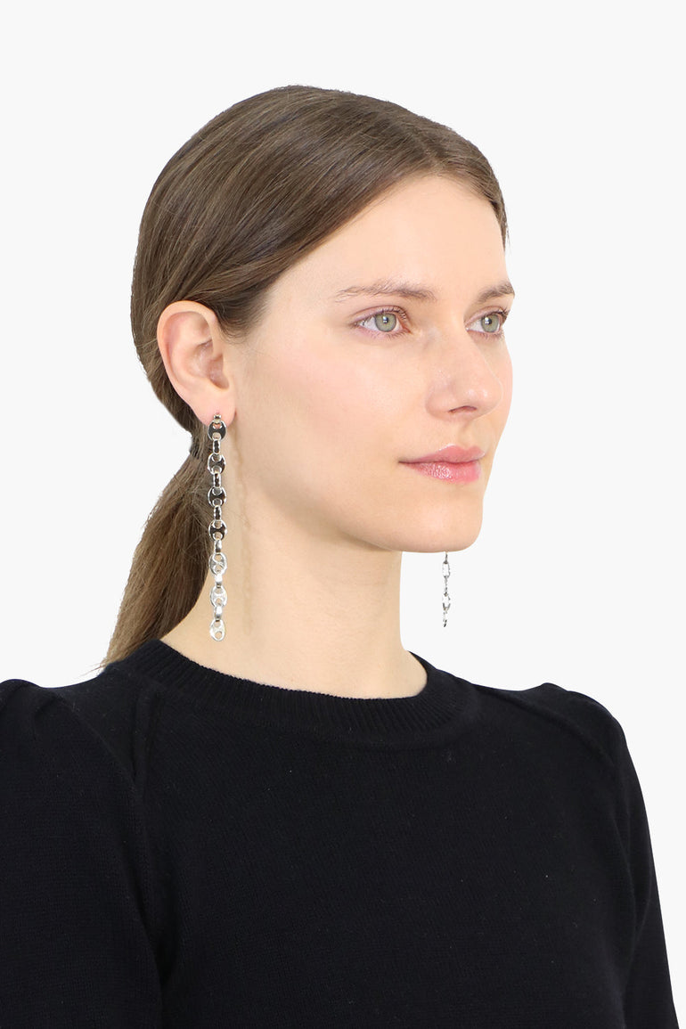 PACO RABANNE ACCESSORIES SILVER EIGHT LINK NANO DROP EARRING | SILVER