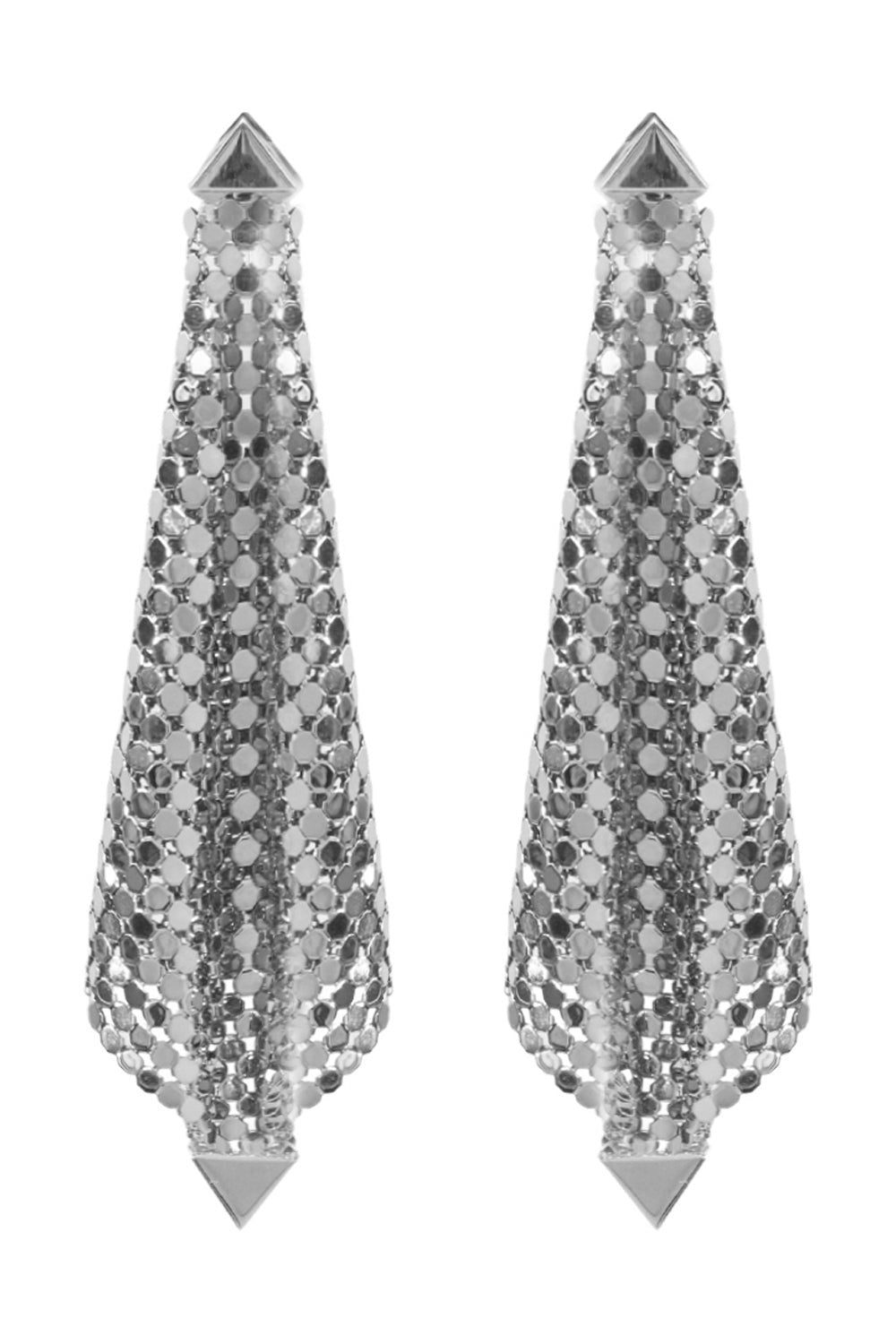 PACO RABANNE ACCESSORIES SILVER PIXEL MESH EARRING | SILVER