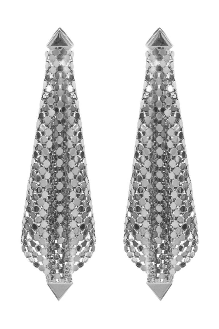 PACO RABANNE ACCESSORIES SILVER PIXEL MESH EARRING | SILVER