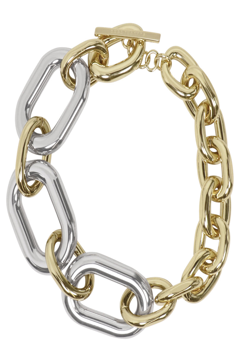 PACO RABANNE ACCESSORIES MULTI XL CONTRAST LINK NECKLACE | GOLD/SILVER