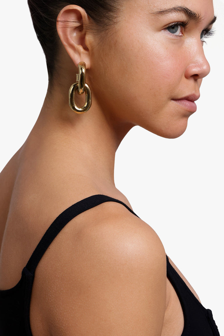 PACO RABANNE JEWELLERY GOLD XL LINK EARRING | GOLD