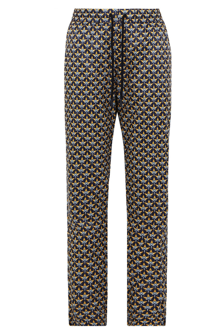 PACO RABANNE PANTS 70'S PRINT NYLON PANTS NAVY
