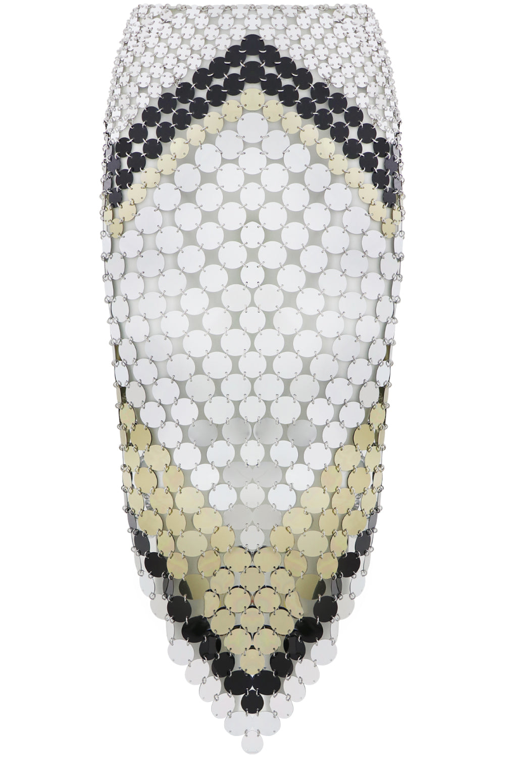 PACO RABANNE RTW ICONIC DISC SKIRT BLACK/GOLD/SILVER