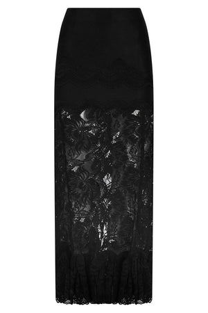 PACO RABANNE RTW Lace Maxi Skirt | Black