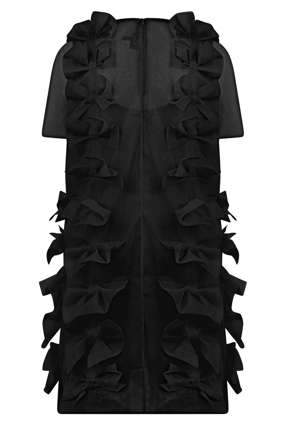 PASKAL DRESSES TULLE T-SHIRT DRESS WITH BOW APPLIQUES | BLACK
