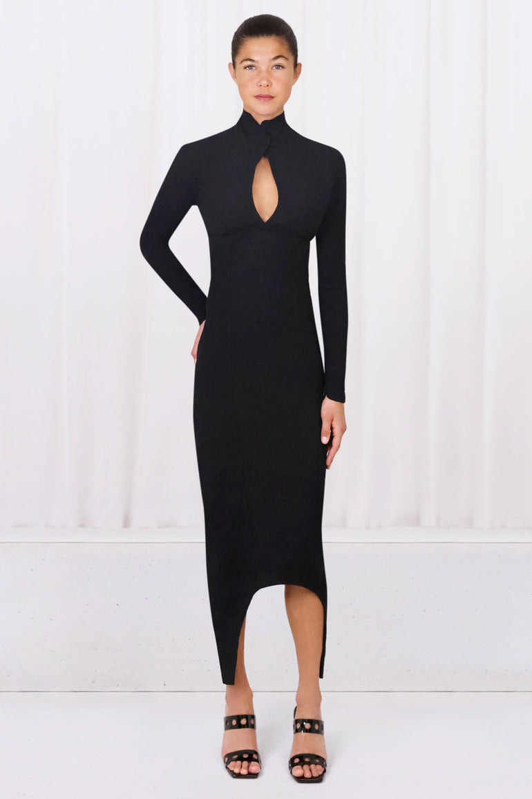 PATOU CUT OUT CURVE L/SLV DRESS BLACK NEW SEASON PARLOUR X SYDNEY Parlour X PATOU CUT OUT CURVE L/SLV DRESS BLACK NEW SEASON PARLOUR X SYDNEY Parlour X