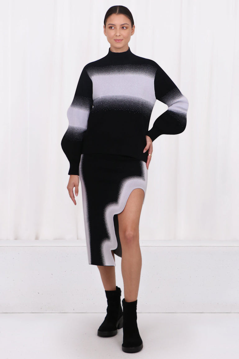 PH5 RTW RAGO WAVY MIDI SKIRT | BLACK