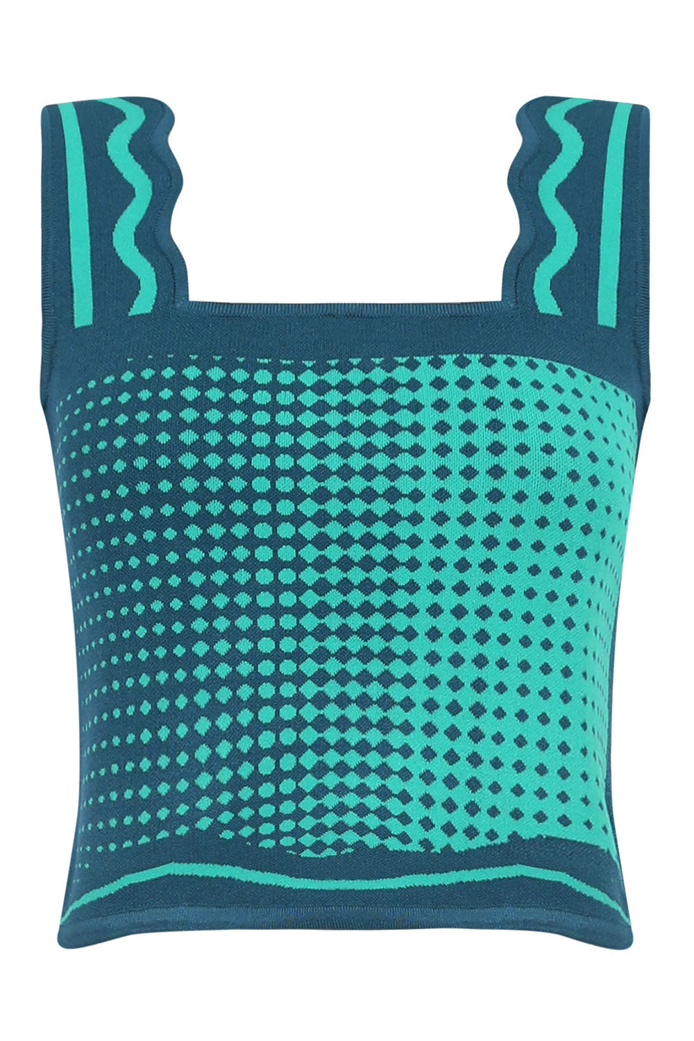 PH5 RTW ZANE WAVY CROP TANK TEAL GREEN