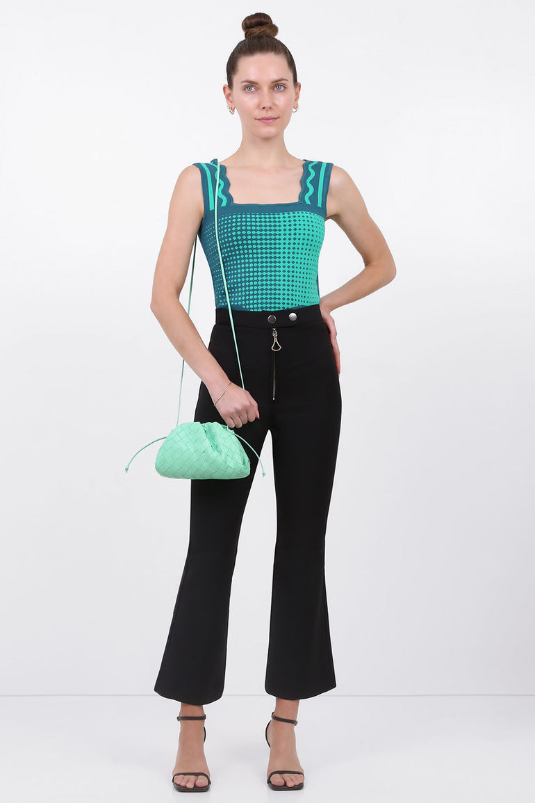 PH5 RTW ZANE WAVY CROP TANK TEAL GREEN