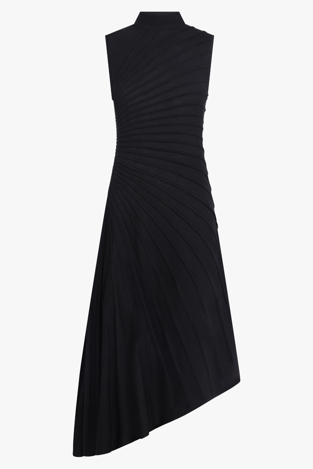 ALAIA RTW Sculpt Asymmetric Sleeveless Dress | Black