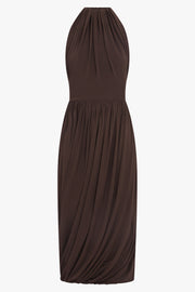 ALAIA RTW Bodice Sleeveless Twist Dress | Dark Brown