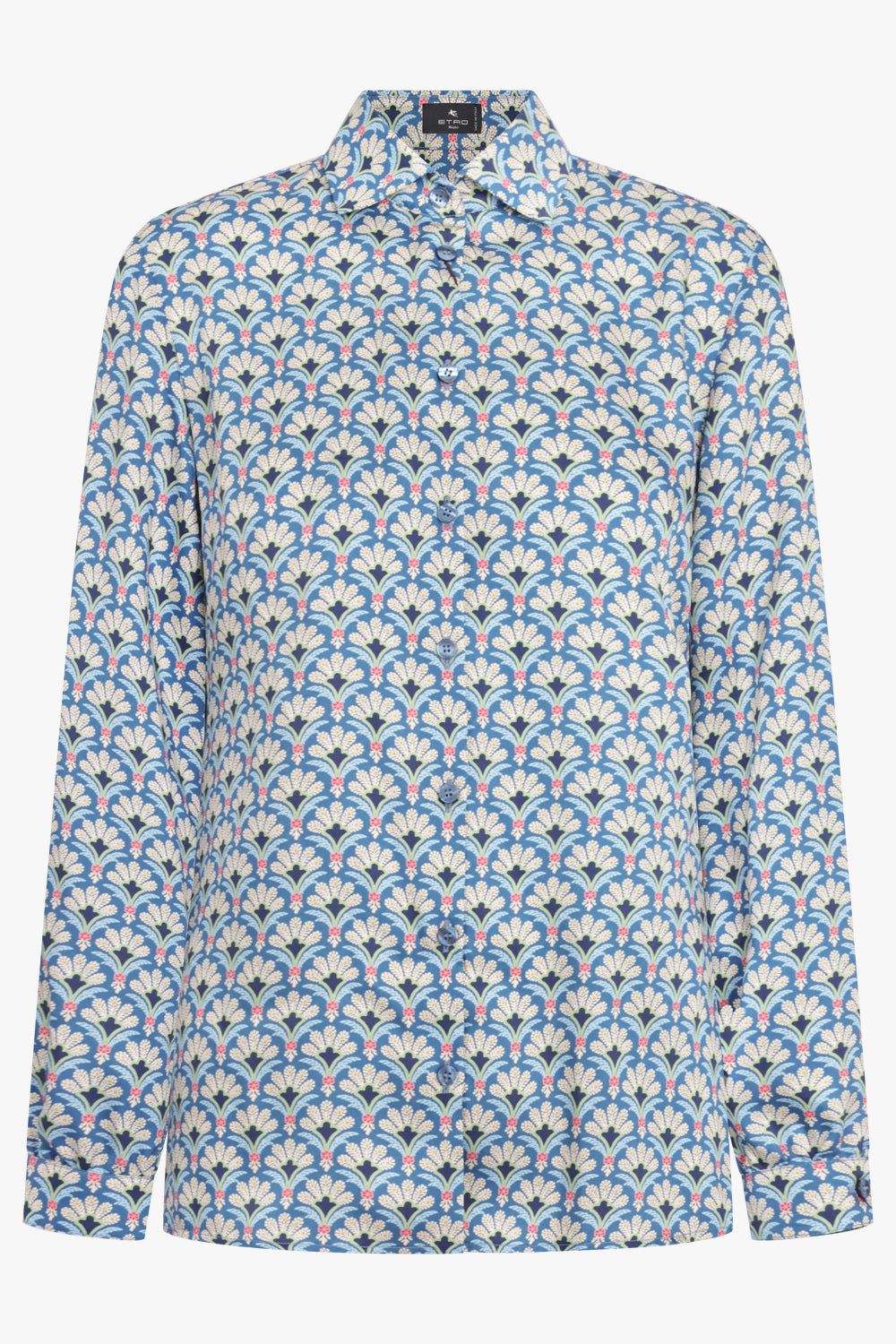 ETRO RTW L/S Geometric Floral Shirt | Blue/Multi
