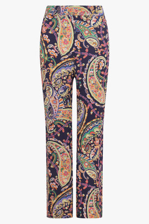 ETRO RTW Paisley Print Straight Leg Pant | Navy/Multi