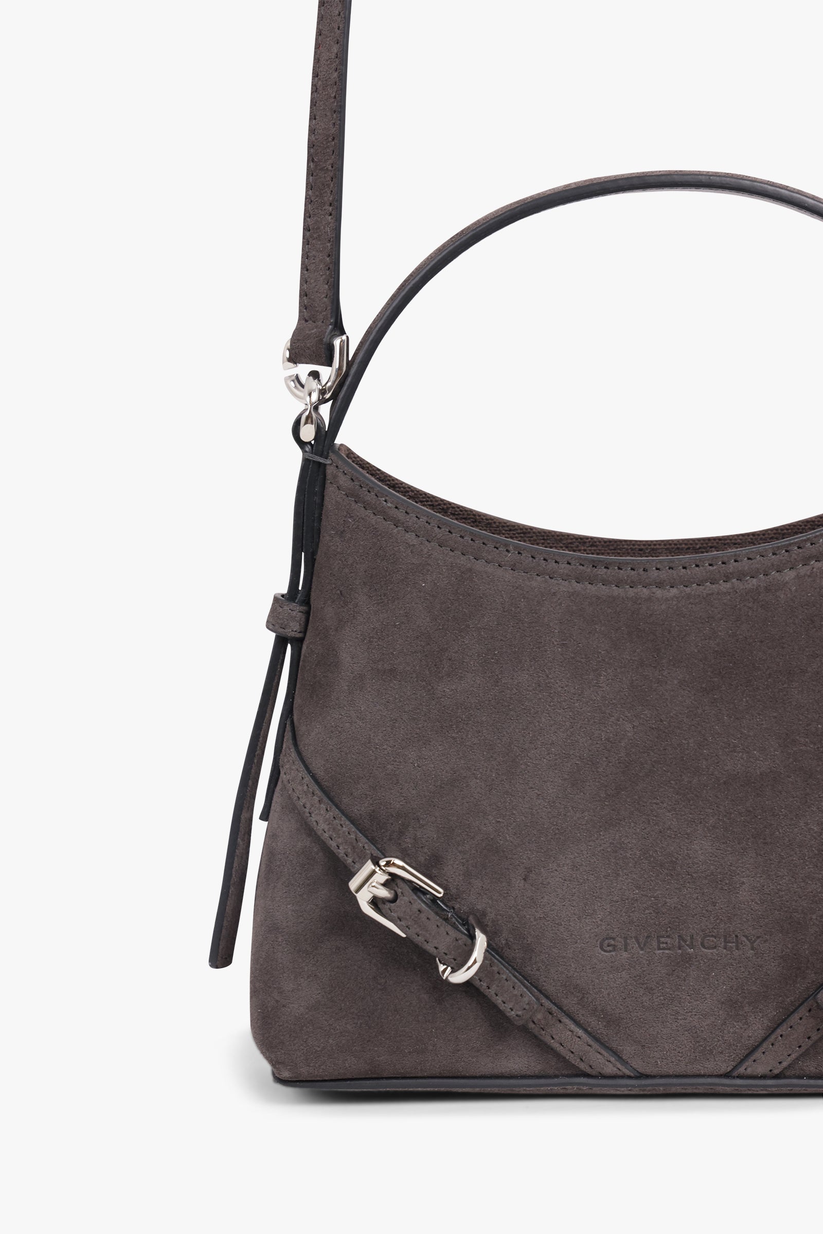 GIVENCHY BAGS GREY / DARK GREY Voyou Mini Suede Bag | Dark Grey