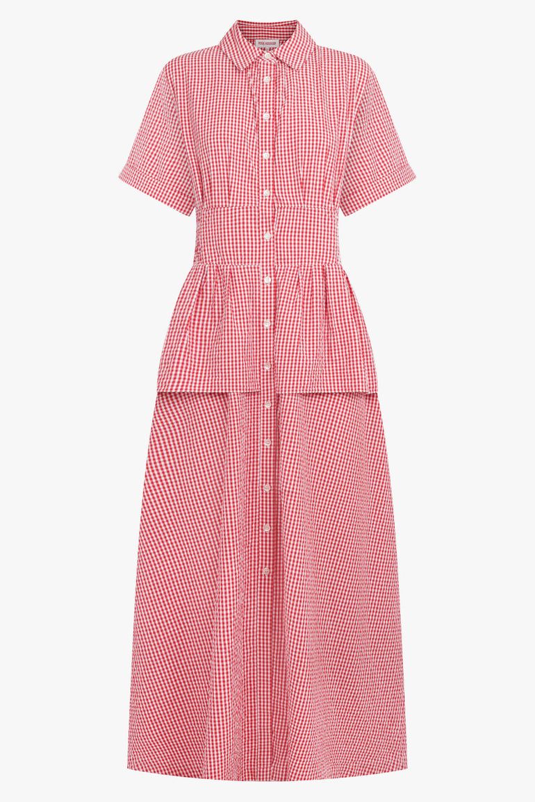 ROSIE ASSOULINE RTW Boogie Woogie Bugle Boy Gingham Print Dress | Red
