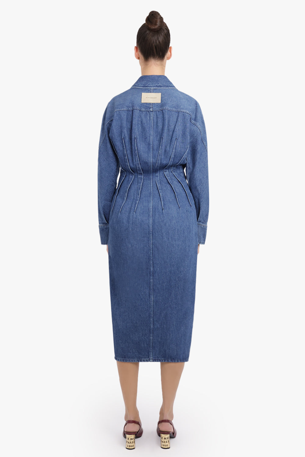 GIVENCHY RTW Cocoon Midi Waisted Denim Dress | Medium Blue