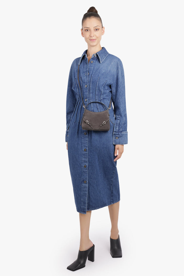 GIVENCHY RTW Cocoon Midi Waisted Denim Dress | Medium Blue