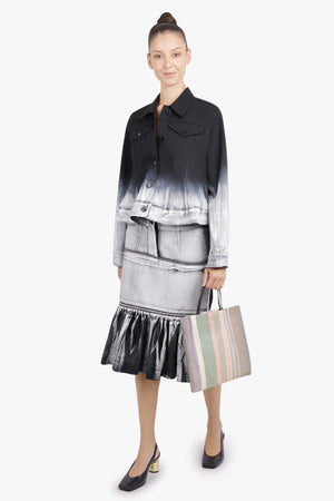 MELITTA BAUMEISTER RTW Crop Denim Ombre Jacket | Black/White