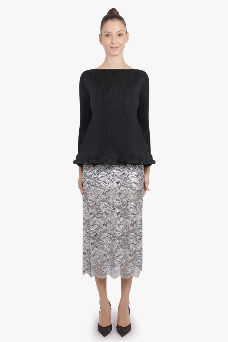 MELITTA BAUMEISTER RTW Zigzag L/S Ripple Top | Black