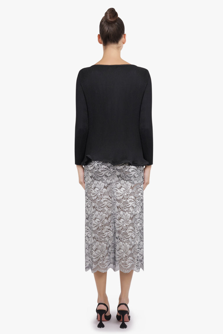 MELITTA BAUMEISTER RTW Zigzag L/S Ripple Top | Black