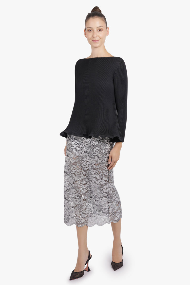 MELITTA BAUMEISTER RTW Zigzag L/S Ripple Top | Black