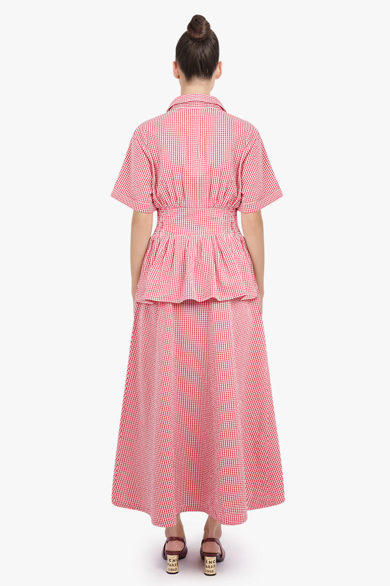 ROSIE ASSOULIN RTW Boogie Woogie Bugle Boy Gingham Print Dress | Red