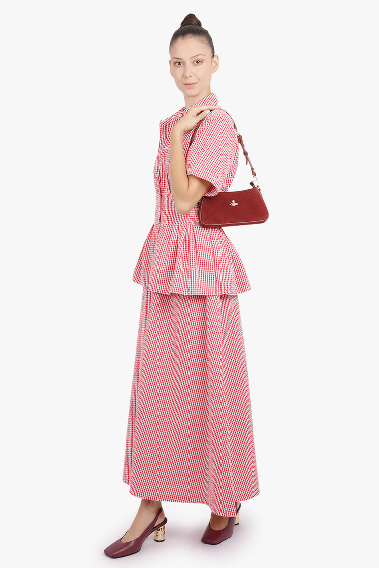 ROSIE ASSOULIN RTW Boogie Woogie Bugle Boy Gingham Print Dress | Red