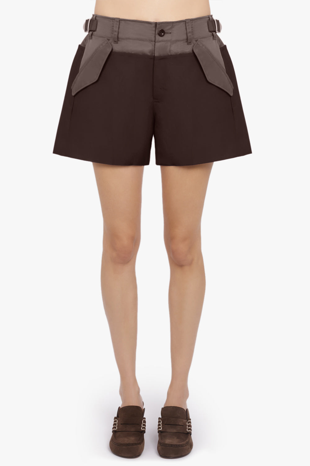 SACAI RTW Suiting Contrast Short | Brown