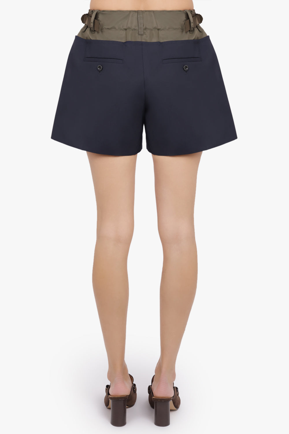 SACAI RTW Suiting Contrast Short | Navy/Khaki