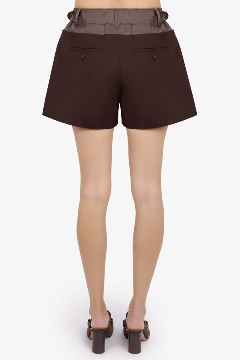 SACAI RTW Suiting Contrast Short | Brown