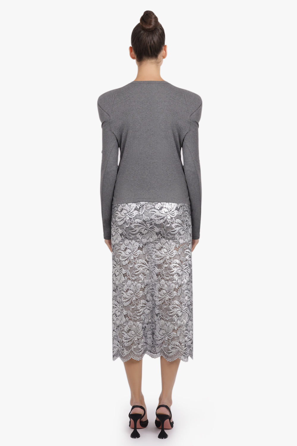 MELITTA BAUMEISTER RTW Foamy Shoulder Cardigan Jacket | Grey Melange