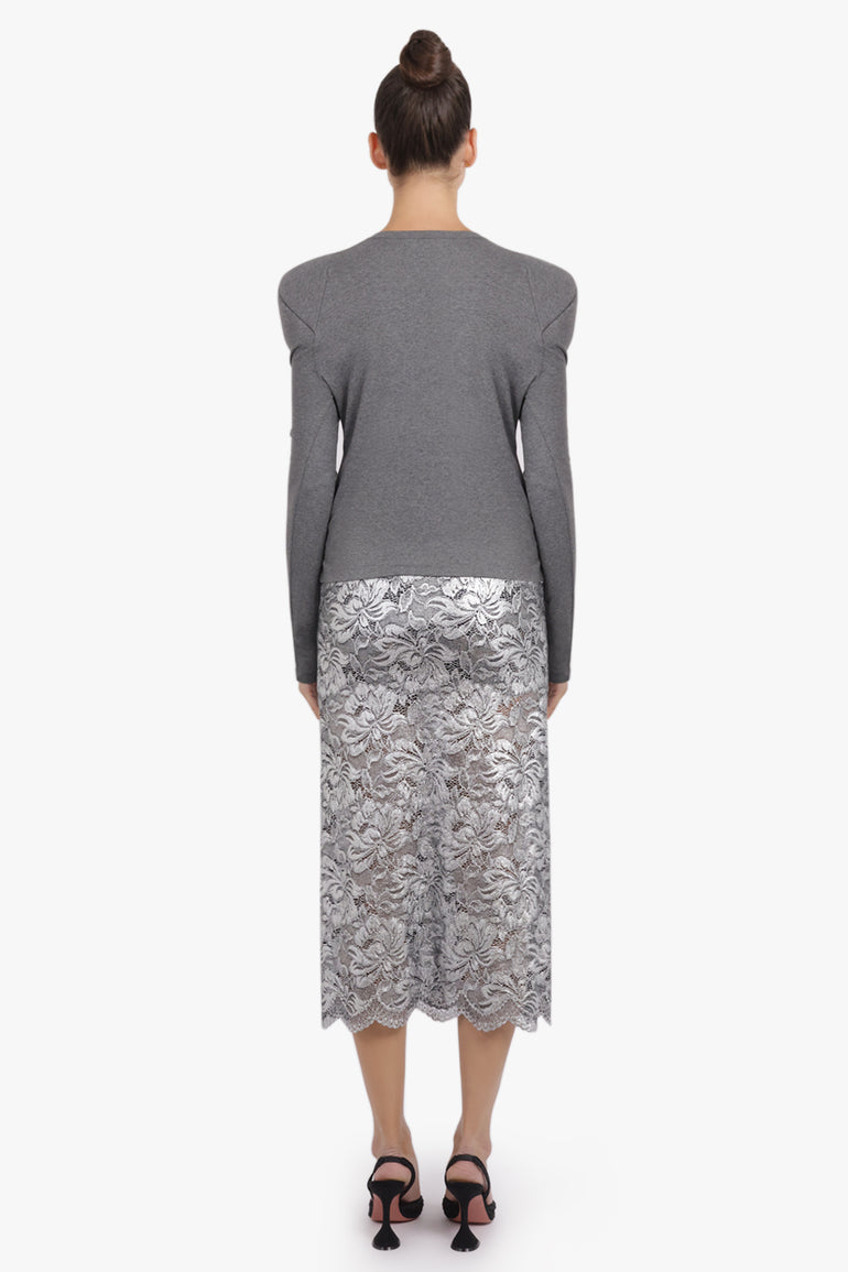 MELITTA BAUMEISTER RTW Foamy Shoulder Cardigan Jacket | Grey Melange