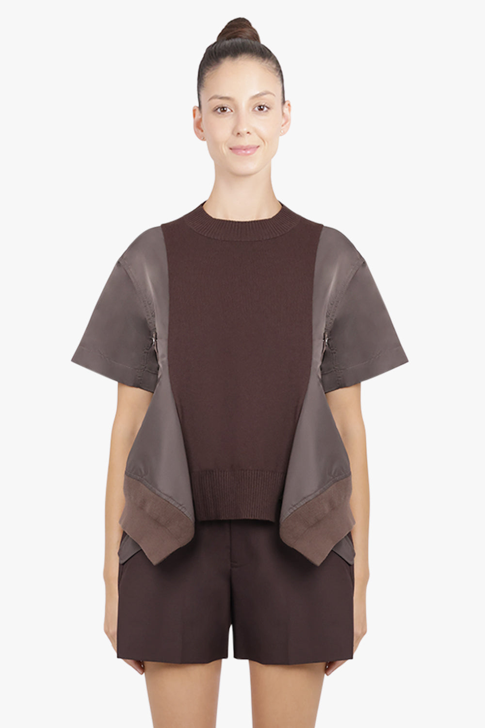 SACAI RTW Suiting Contrast Short | Brown