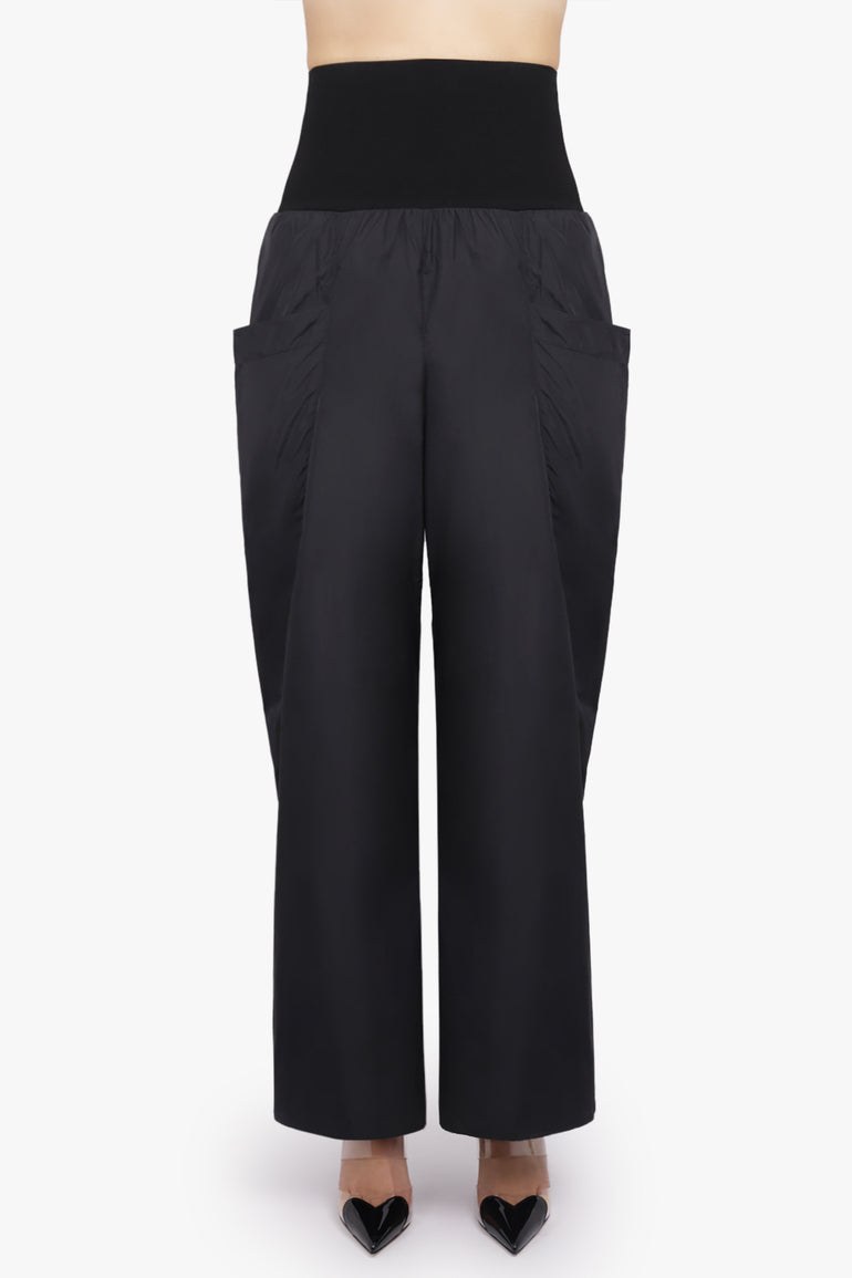 ALAIA RTW High Rise Drop Pocket Pant With Waistband | Black