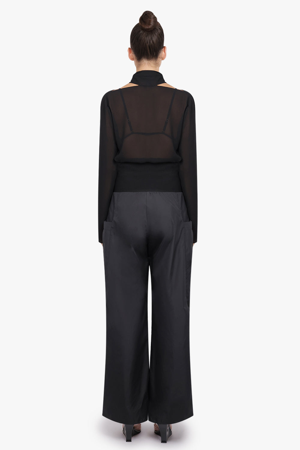 ALAIA RTW High Rise Drop Pocket Pant With Waistband | Black