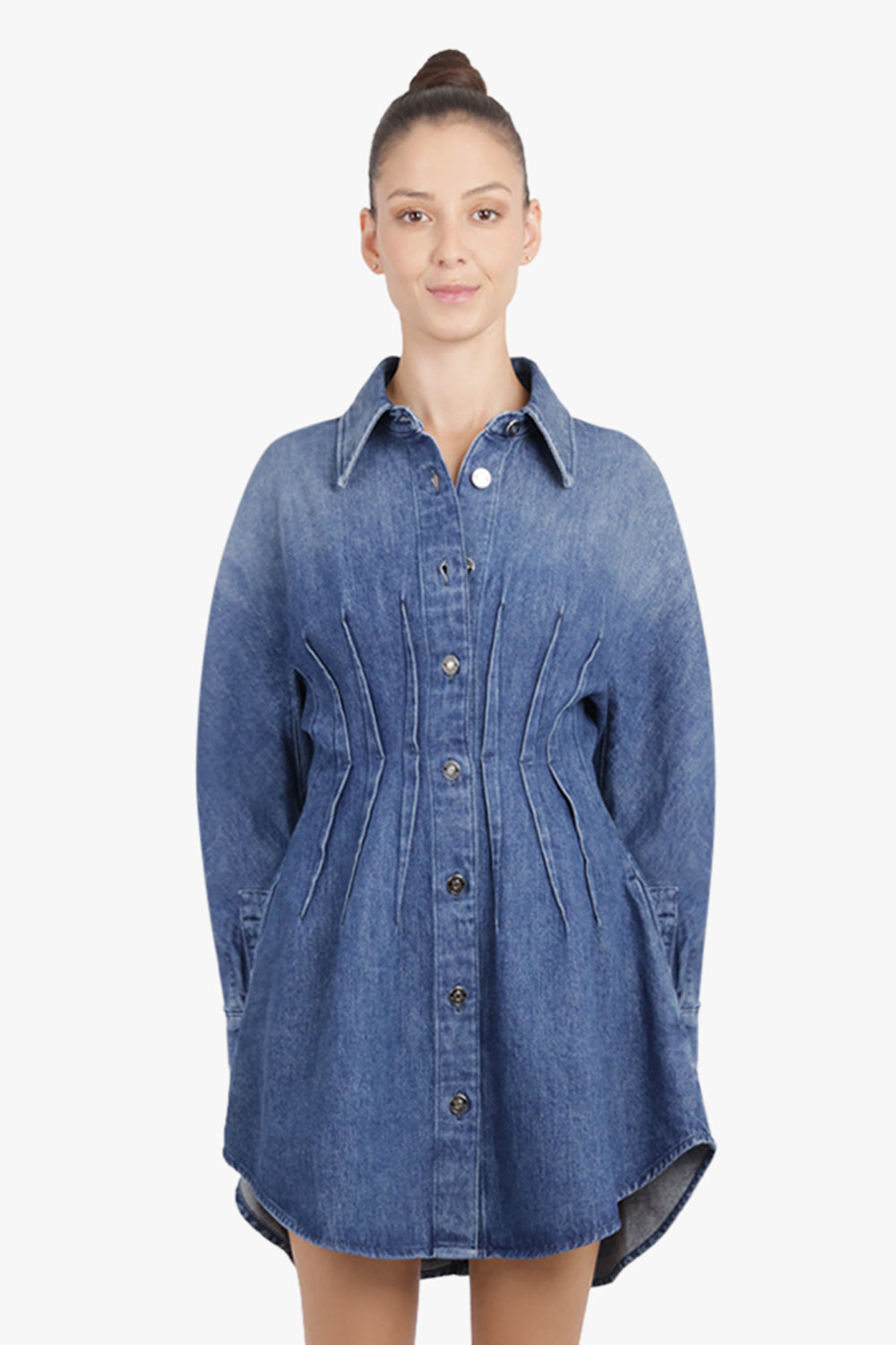GIVENCHY RTW Cocoon Short Waisted Denim Dress | Medium Blue