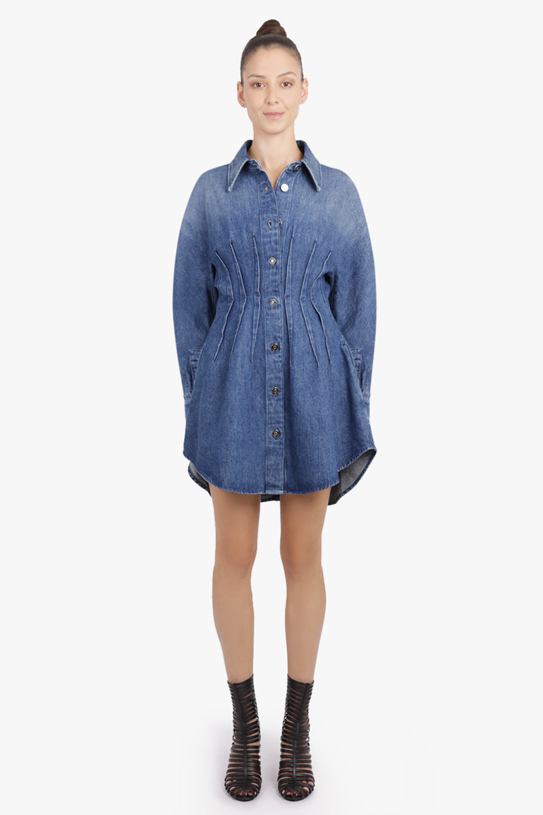 GIVENCHY RTW Cocoon Short Waisted Denim Dress | Medium Blue