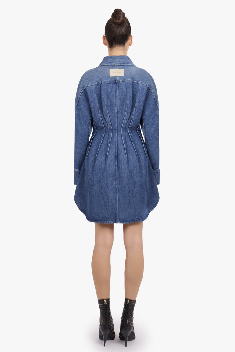 GIVENCHY RTW Cocoon Short Waisted Denim Dress | Medium Blue