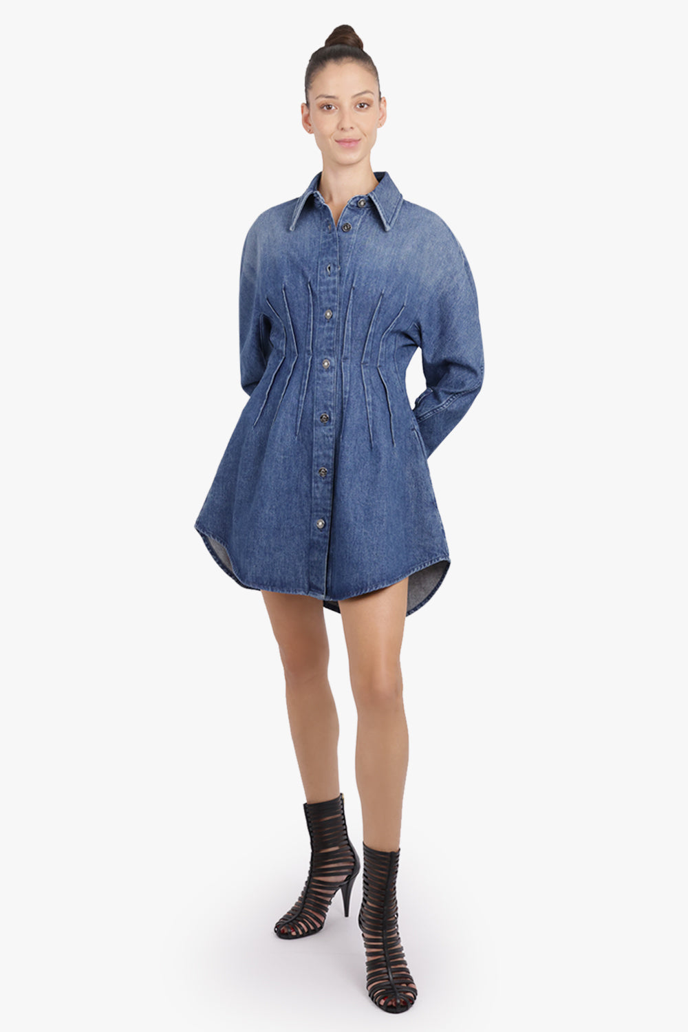 GIVENCHY RTW Cocoon Short Waisted Denim Dress | Medium Blue