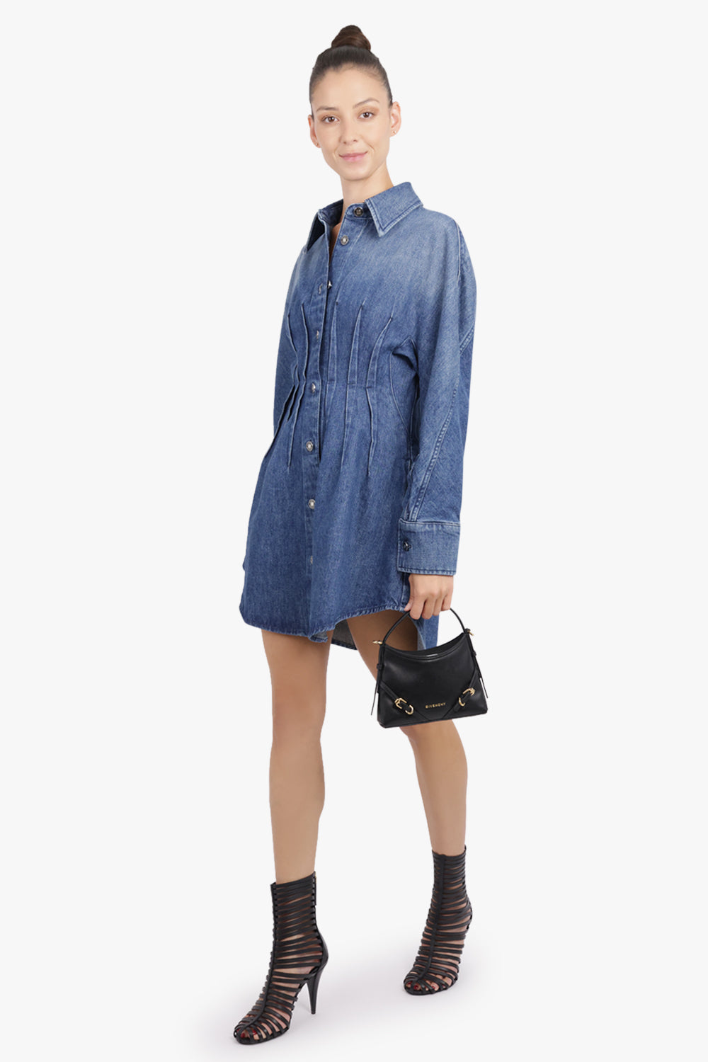 GIVENCHY RTW Cocoon Short Waisted Denim Dress | Medium Blue