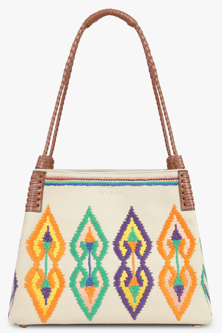 ETRO BAGS PATTERN / Beige Medium Libra Shopping Tote | Beige