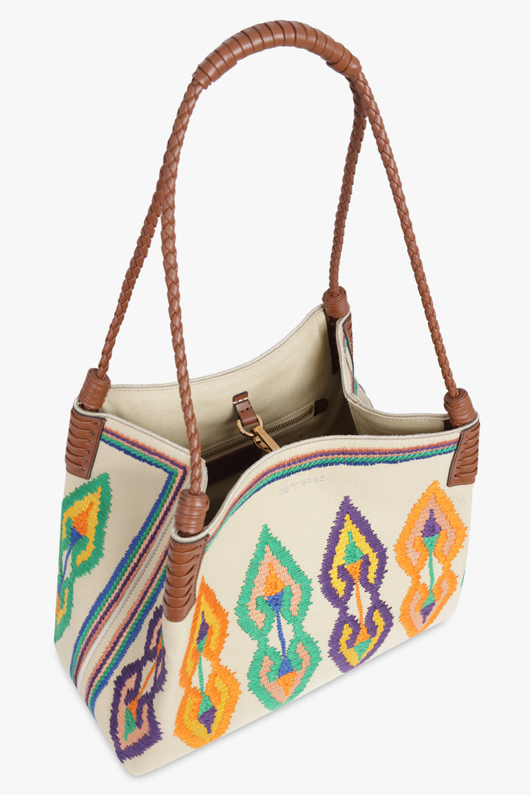 ETRO BAGS PATTERN / Beige Medium Libra Shopping Tote | Beige