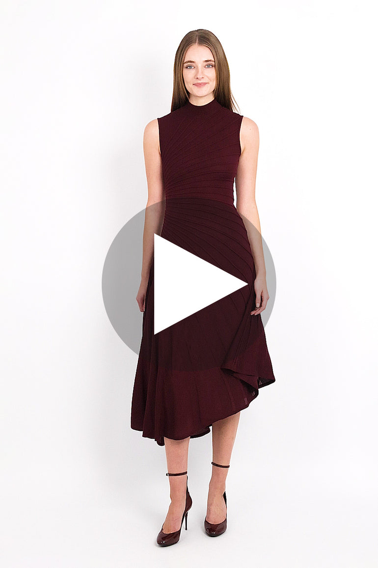 High Neck S/Less Asymmetric Midi Ray Dress | Bordeaux Parlour X High Neck S/Less Asymmetric Midi Ray Dress | Bordeaux Parlour X