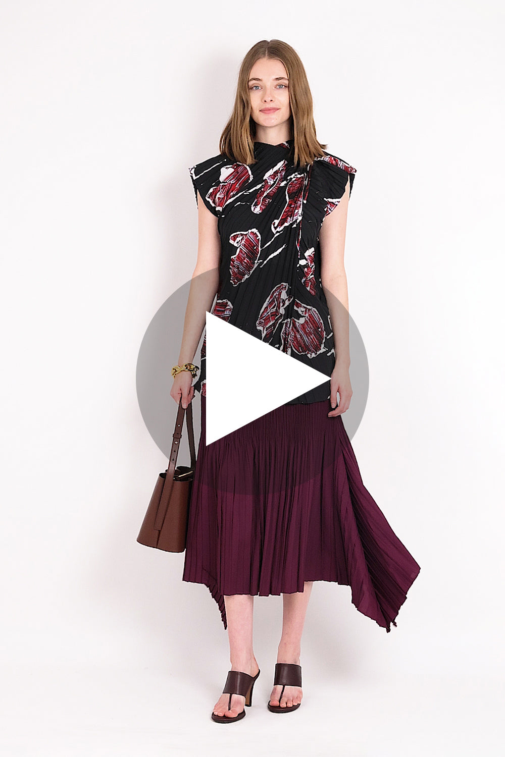 Delphi Pleat Drape Midi Skirt | Mulberry Purple – Parlour X
