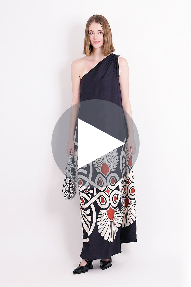 Roy One Shoulder Print Maxi Dress | Medallion Place Parlour X Roy One Shoulder Print Maxi Dress | Medallion Place Parlour X