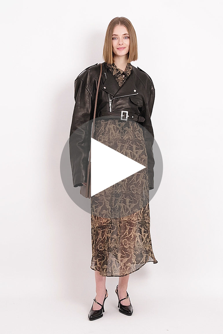 Cropped Leather Biker Jacket Black – Parlour X